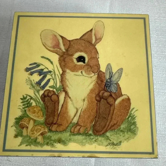 Bunny Rabbit Music Jewelry Box LK‎ POWELL Vintage 80s ***Please see pics*** - Picture 2 of 11